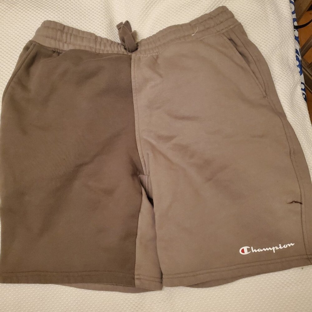 SOLD Champion Brown Fleece Shorts Medium Two Tone Athletic Sweat Shorts